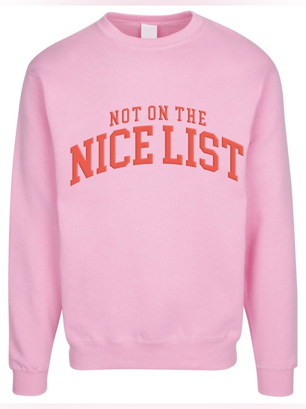 LULUSIMON Studio Pink Nice List Christmas Crewneck Sweatshirt Sz M/L